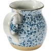 imageCreative CoOp HandPainted CountryStyle Stoneware Floral Print Pitcher 625quot Blue ampamp White