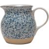 imageCreative CoOp HandPainted CountryStyle Stoneware Floral Print Pitcher 625quot Blue ampamp White