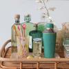 imageCreative CoOp Round Enameled Stainless Steel Cocktail Shaker with Colored Edge Green and Yellow Medium Multi