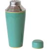 imageCreative CoOp Round Enameled Stainless Steel Cocktail Shaker with Colored Edge Green and Yellow Medium Multi