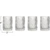 imageCreative CoOp Round Glass Drinking Glass with Embossed Pattern Clear Set of 4