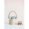 imageCreative CoOp Stainless Steel and Woven Rattan Mango Wood Handle Ice Bucket 7quot L x 10quot W x 7quot H Natural