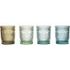 imageCreative CoOp 12 oz Embossed Drinking 4 Colors Glasses and Bar Tools Multi