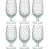 imageCreative CoOp Glass Hobnail Stemmed Drinking Glass Clear Set of 6