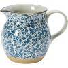 imageCreative CoOp HandPainted CountryStyle Stoneware Floral Print Pitcher 625quot Blue ampamp White