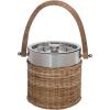 imageCreative CoOp Stainless Steel and Woven Rattan Mango Wood Handle Ice Bucket 7quot L x 10quot W x 7quot H Natural