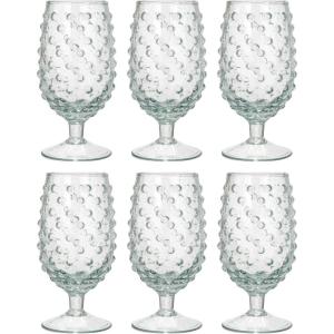 imageCreative CoOp Glass Hobnail Stemmed Drinking Glass Clear Set of 6