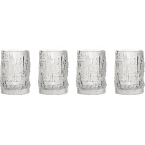 imageCreative CoOp Round Glass Drinking Glass with Embossed Pattern Clear Set of 4