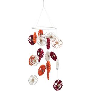 imageCreative CoOp 9quot Round x 33quot H Handmade Recycled Paper Flower Mobile in Kraft Box Multi Color