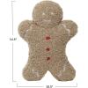 imageCreative CoOp Brown Red and White Fabric Boucl Gingerbread Man Shaped Pillow