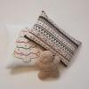 imageCreative CoOp Brown Red and White Fabric Boucl Gingerbread Man Shaped Pillow