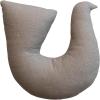 imageCreative CoOp Cotton Printed Dove Shaped Pillow with Metallic Gold Thread Embroidery Natural Grey Blue