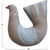 imageCreative CoOp Cotton Printed Dove Shaped Pillow with Metallic Gold Thread Embroidery Natural Grey Blue
