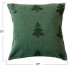 imageCreative CoOp Green Square Woven Cotton Blend Jacquard Pillow with Trees