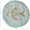 imageCreative CoOp Multicolor Round Cotton Printed Pillow with Embroidered Dove and Fringe