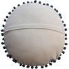 imageCreative CoOp Multicolor Round Cotton and Linen Pillow with Embroidered Houses Pattern