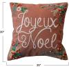 imageCreative CoOp Multicolor Square Cotton Pillow with Embroidered Botanicals Joyeux Noel