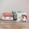 imageCreative CoOp Multicolor Square Cotton Pillow with Embroidered Botanicals Joyeux Noel