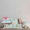 imageCreative CoOp Multicolor Square Cotton Printed Pillow with Pattern and Velvet Applique Bow