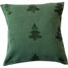 imageCreative CoOp Green Square Woven Cotton Blend Jacquard Pillow with Trees