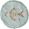 imageCreative CoOp Multicolor Round Cotton Printed Pillow with Embroidered Dove and Fringe