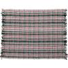 imageCreative CoOp Plaid Woven Cotton Blend Throw with Fringe Cream Green and Red