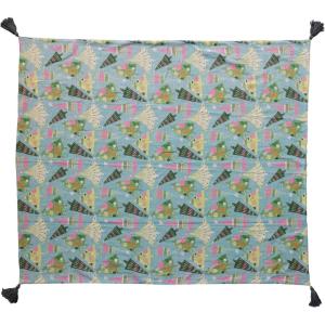 imageCreative CoOp Cotton Slub Throw with Christmas Trees and Tassels Multicolor