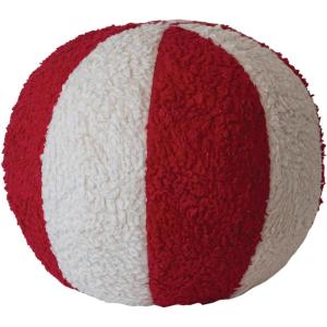 imageCreative CoOp Red and White Decorative Sherpa Orb Pillow
