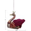 imageCreative CoOp Fabric Foam and Feather Swan Ornament with Crown Glitter and Sequins Multicolor