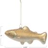 imageCreative CoOp Glass Fish Ornament with Glitter Yellow and Gold Finish