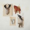 imageCreative CoOp Handmade Wool Felt Dove Ornament with Embroidery Cream Color Grey and Blue