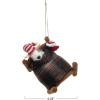 imageCreative CoOp Handmade Wool Felt Mouse in Bed Ornament with Hat and Stocking Multicolor