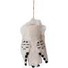 imageCreative CoOp Handmade Wool Felt Owl Ornament with Embroidery White Yellow and Black