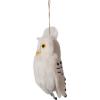 imageCreative CoOp Handmade Wool Felt Owl Ornament with Embroidery White Yellow and Black