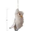 imageCreative CoOp Handmade Wool Felt Owl Ornament with Embroidery White Yellow and Black