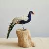 imageCreative CoOp Handmade Wool Felt Peacock Ornament with Stitching Multicolor