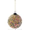 imageCreative CoOp Round Glass Ball Ornament with Sequins Multicolor