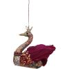 imageCreative CoOp Fabric Foam and Feather Swan Ornament with Crown Glitter and Sequins Multicolor