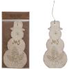 imageCreative CoOp Handmade Paper Snowman OrnamentGift Tag Cream and Gold Color