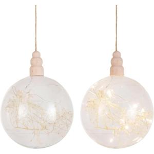 imageCreative CoOp Botanical Glow LED Glass Ornament Clear
