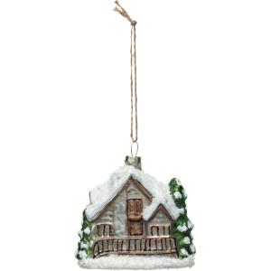 imageCreative CoOp Glass Cabin Christmas Ornament Multicolor