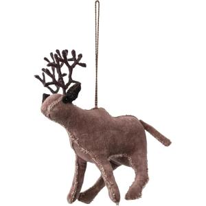 imageCreative CoOp Handmade Cotton Velvet and Wire Caribou Ornament Brown