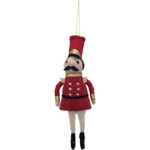 imageCreative CoOp Handmade Wool Felt Soldier Ornament with Glitter Multicolor