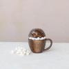 imageCreative CoOp 12 oz Stoneware Hedgehog Shaped Mug with Lid Brown