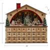 imageCreative CoOp 14quot L x 4quot W x 1314quotH MDF House in Winter Scene Advent Calendar w 24 Drawers ampamp LED Light Multi Color Requires 2AAA Batteries
