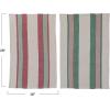 imageCreative CoOp 28 L x 18 W Cotton Printed Tea Towels wStripes ampamp Jute ampamp Wood Bead Tie Multi Color Set of 2