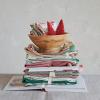 imageCreative CoOp 28 L x 18 W Cotton Printed Tea Towels wStripes ampamp Jute ampamp Wood Bead Tie Multi Color Set of 2