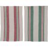 imageCreative CoOp 28 L x 18 W Cotton Printed Tea Towels wStripes ampamp Jute ampamp Wood Bead Tie Multi Color Set of 2