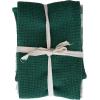 imageCreative CoOp 28quot L x 18quot W Cotton WovenWaffle Weave Tea Towels Green ampamp White Set of 3