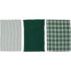 imageCreative CoOp 28quot L x 18quot W Cotton WovenWaffle Weave Tea Towels Green ampamp White Set of 3